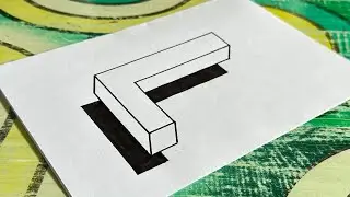 Tutorial cara menggambar 3d huruf L. #tutorial #caramenggambar3d #drawing #letter #gambar3d