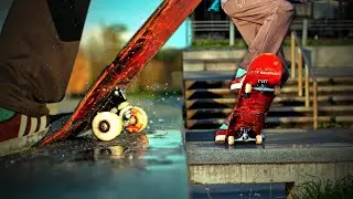 Inward Heelflip Manual in the Rain (Chris Chann)