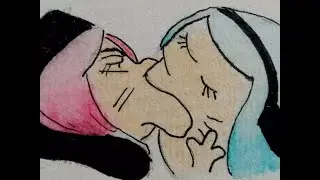 Beso de Nyen y Nyon con música de kirby de fondo