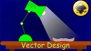Flat Vector Illustration -Table with Study Lamp in Inkscape