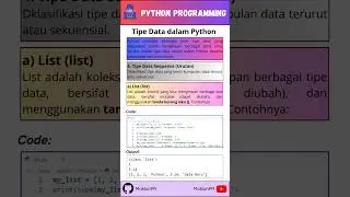 Coding & AI Python Programming - Tipe Data SEQUENCE (Urutan) dalam Python. 