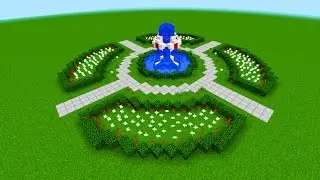 ФОНТАН И ЦВЕТОЧНЫЕ КЛУМБЫ В МАЙНКРАФТ - КАК ПОСТРОИТЬ (MINECRAFT TUTORIAL -  BUILD A FOUNTAIN)