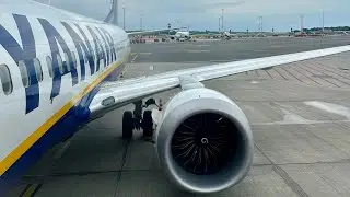 Ryanair Boeing 737MAX 8 taking off from Hamburg Airport