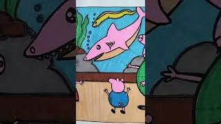 how to draw Peppa pig family, how to draw a shark. #Arttogo