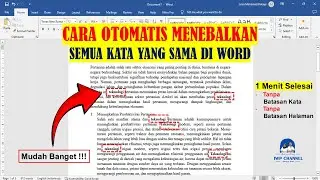 CARA OTOMATIS MENEBALKAN SEMUA KATA YANG SAMA DI WORD