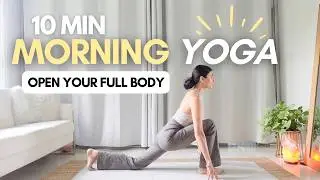 10 MIN MORNING YOGA | Wake Up & Energize Full Body Stretch - All Levels (Yoga With Nancy)