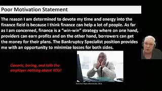 Cover Letter, Motivation Statement