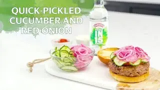 Homemade Beef Burger with Quick-Pickled Red Onions and Cucumber Recipe - Sarson's
