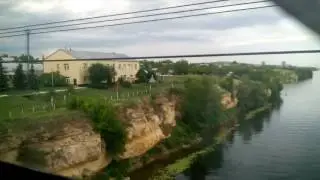 Проход по мосту через р. Волга и проследование ст. Правая Волга КБШ. ЖД