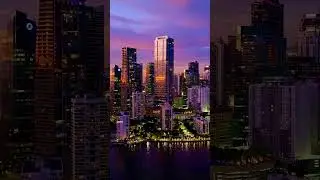Sunsets in Miami 🌆 #miami #brickell #travel @Nurkomusic