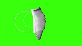 Surgical mask against covid-19 rotating a green screen