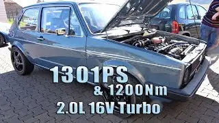 VW Golf Mk1 AWD 2.0L 16V Turbo 1301PS & 1200Nm Dyno 2018