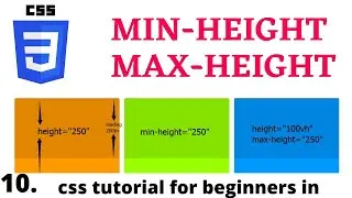Min height & Max height in css | css mi height | css max-height | css tutorial for beginners