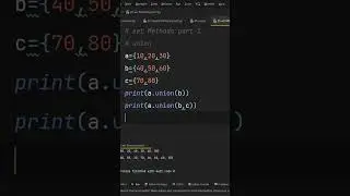 Python set Methods #shorts #shortsfeed #shortvideo #subscribe #python