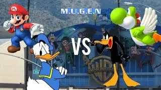 MUGEN Battles Super Better Mario and Donald Duck VS Daffy Duck and Super Better Yoshi