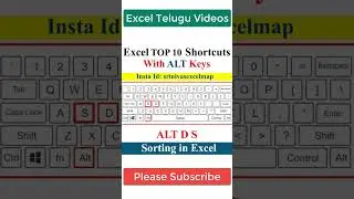 TOP 10 Excel Shortcut Keys with ALT Key || MS Excel Tutorial