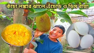 কাঁচা লঙ্কার ঝালে এঁচোড় ও ডিম রান্না|Enchor recipe|Enchor Curry
