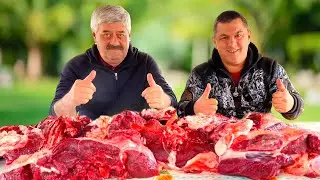 They Killed the Bull and Prepared the Most Tasty Dish of Uzbekistan! Beef pilaf in a cauldron