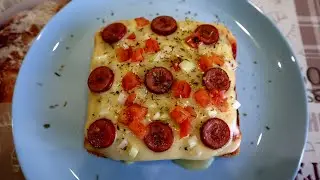Быстрая и вкусная пицца за 5 минут. Пицца хлеб. Пицца сэндвич