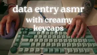 [cozy asmr] chill day for data entry | keyboard asmr with creamy keycaps, 37 mins, no talking asmr