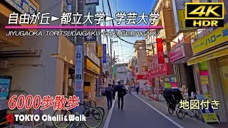 From JIYUGAOKA to GAKUGEIDAIGAKU Walking/4K HDR