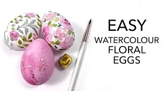 Easy Watercolour Floral Easter Eggs