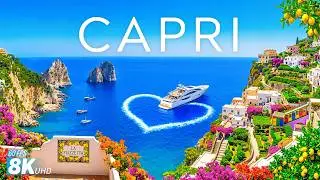 CAPRI 8K Aerial 🇮🇹 🍋 Blue Grotto, Faraglioni Rocks & Mediterranean Island Paradise 🌊