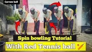 Spin bowling grip tutorial with Red Tennis ball 🏏🥎.#cricket #sports #cricketlover #tennisballcricket