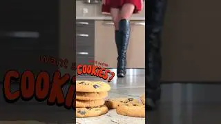 Pea vs. Cookies! Oddly Satisfying High Knee Boots Crushing Food! ASMR
