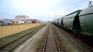 Вид из последнего вагона поезда 688 Гродно - Минск на станцию Лида
