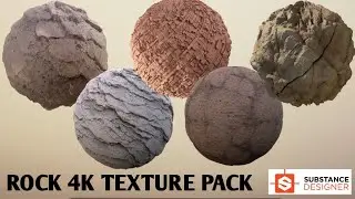 Rock PBR Texture Pack | Set of five Seamless 4K Rock Textures | PBR Materials Download