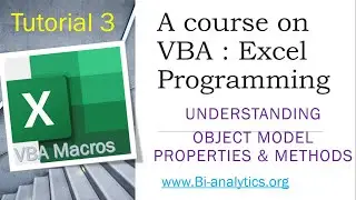 Tutorial 3 : Understanding Object Model : Properties and Methods :VBA  Excel programming