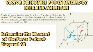 How to find the moment about a given line ( Vector Mechanics _ Beer Jhonston) Engineers Academy