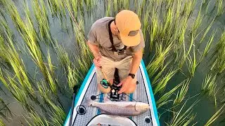 Fishing FLOOD TIDE from my Bote Rover (BIG REDFISH ON FLY)