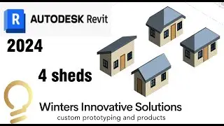 R1 - Revit 2024 - 4 Sheds with Roofs 