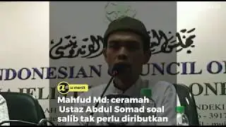 Mahfud Md: Ceramah Ustaz Abdul Somad soal salib tak perlu diributkan