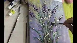 3D Painting on Canvas🪻🪻|How to Make 3D Art On Canvas Using Glue Gun 🎨🖌️