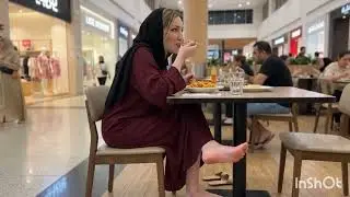 Candid feet woman at mall 