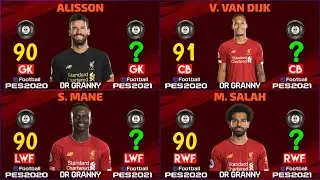 PES 2021 Liverpool Players Ratings Prediction 🔥 PES 2021 players ratings 