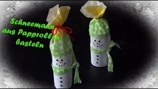 Schneemann aus Papprollen basteln