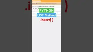 Python LIST Method .insert()