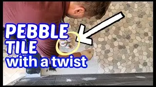 One by One Pebble Tile Installed on #Shower Floor | #Timelapse #TilePro