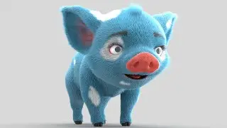 Cartoon Piglet Sculpted in Zbrush 2021-Using Ornatrix/3ds max and V-ray 5 for Rendering - Timelapse