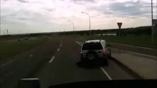 Dashcam of a rear end accident