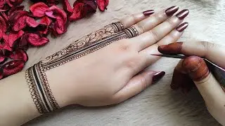 Simple and elegant mehndi designs for backhand || easy minimal mehndi design tutorial