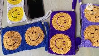 Phone Case|Phone Bag #crochet #handmade #crochetbag  @lovelydiy  #craftstoryshop #smiley  #smile