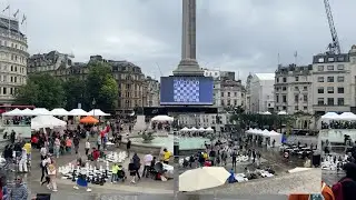 Trafalgar Square Fills With Chessboards