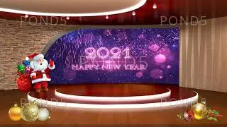 Happy Holidays TV Studio Set 09-Virtual Green Screen Background Loop