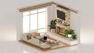 Stylized Isometric Living Room | Full Tutorial For Beginners Blender 3D