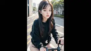 여자친구 자전거 라이딩  데이트 Ai 룩북